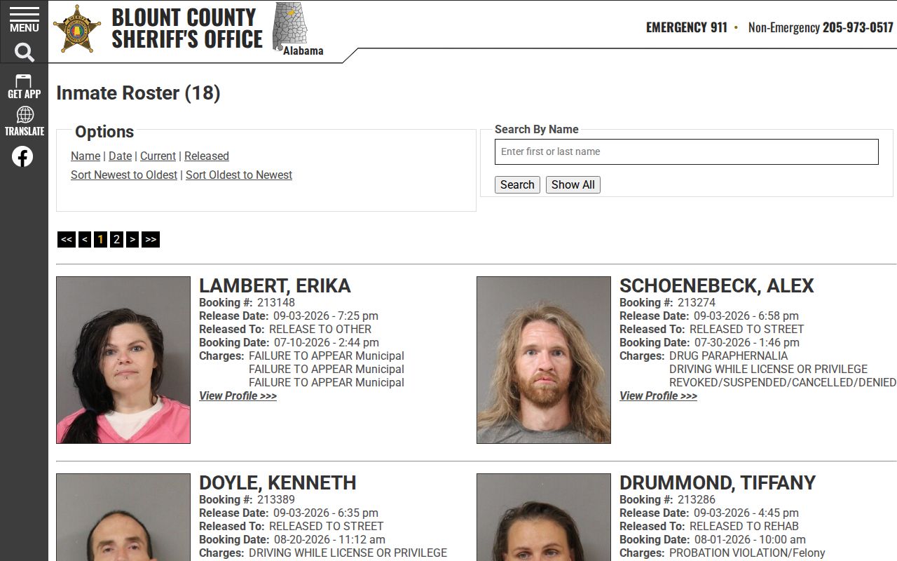 Blount County arrest reports official 48-hour release roster