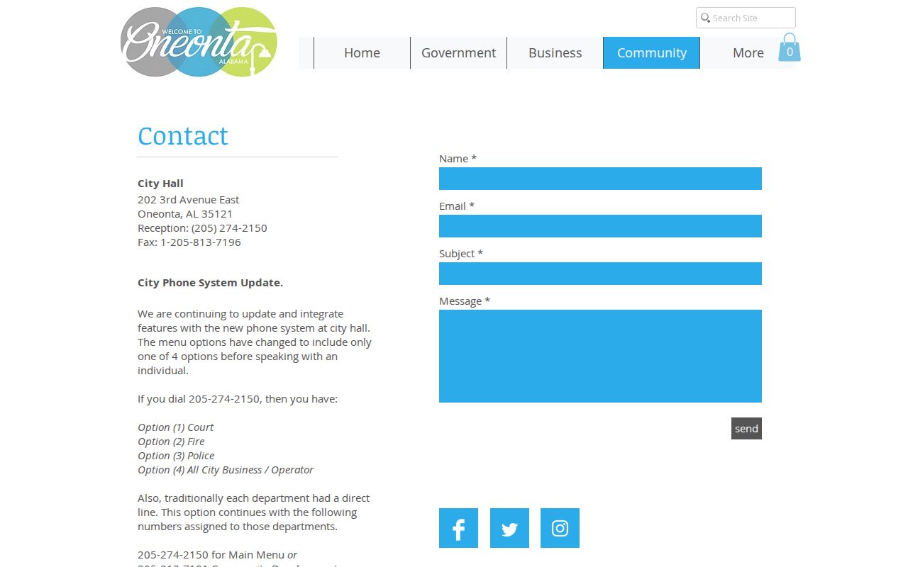 Blount County Oneonta city contact route for recent arrest public-record requests